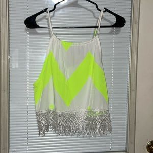 Neon/white crop top